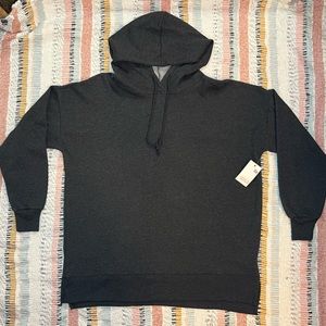 Kohl’s SO Lounge Life Tunic Hoodie Sweatshirt with Side Slits in Charcoal Gray